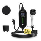 Coolladen Caricatore EV portatile 3,6kW - Tipo 2 a spina Schuko, 16A regolabile - centralina intelligente con display LED e ricarica programmata