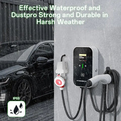 Stazione di ricarica domestica tipo 2 da 22 kW o 11 kW, wallbox, cavo di ricarica da 5 m con supporto per caricabatterie, spina CEE trifase per tutti i veicoli elettrici e ibridi plug-in.