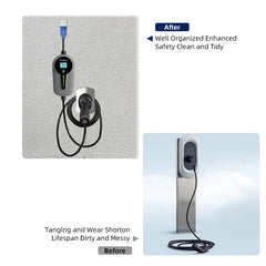 Supporto Caricabatterie EV per Caricabatterie di Tipo 2 Realizzato in Materiale Robusto Supporto da Parete per Auto Elettrica Spina di Ricarica per Cavi di Ricarica Organizzatore per Tutte le Condizioni Meteologiche Accessori per Stazione di Ric