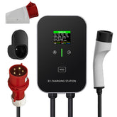 Stazione di ricarica domestica tipo 2 da 22 kW o 11 kW, wallbox, cavo di ricarica da 5 m con supporto per caricabatterie, spina CEE trifase per tutti i veicoli elettrici e ibridi plug-in.