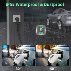 Caricatore EV Portatile Tipo 2, Cavo di Ricarica 3,5kW 16A, Spina CEE, Controllo Smart APP, Corrente Regolabile, Impermeabile, Cavo da 3m/5m/10m – Compatibile con Tutti i Modelli EV Y / 3 / S/X, ID.4, ID.5, i4