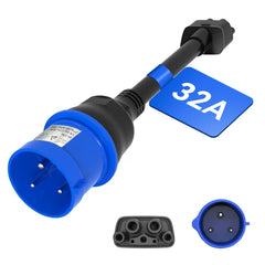 Adattatore CEE blu a 3 pin per caricabatterie mobile Tesla Gen 2, cavo di prolunga per caricabatterie portatile EV a presa da 240 V a 32 A, compatibile con Tesla modello 3/S/X/Y