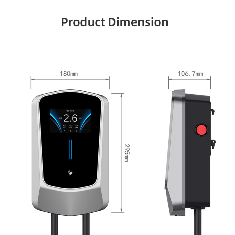 Cool shop Caricabatterie per veicoli elettrici Smart App tipo 2 22KW Home Charging Station CE &amp; TÜV Wallbox 5 m Cavo di ricarica con supporto caricabatteria Controllo App per tutti i veicoli elettrici e PHEV