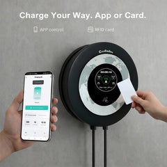 Coolladen Wallbox 11kW con controllo tramite app e RFID, presa Type 2 verso CEE 16A trifase, caricatore EV, protezione avanzata perdite AC+DC (RCD Tipo B)