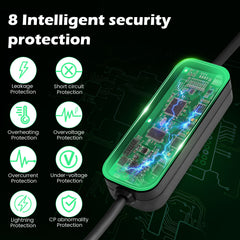 Coolladen 3.5kW Caricatore EV Portatile | 16A Schuko da Type 2 Wallbox Mobile | Corrente Regolabile | Ricarica Temporizzata Precisa 1-12H e Ritardo