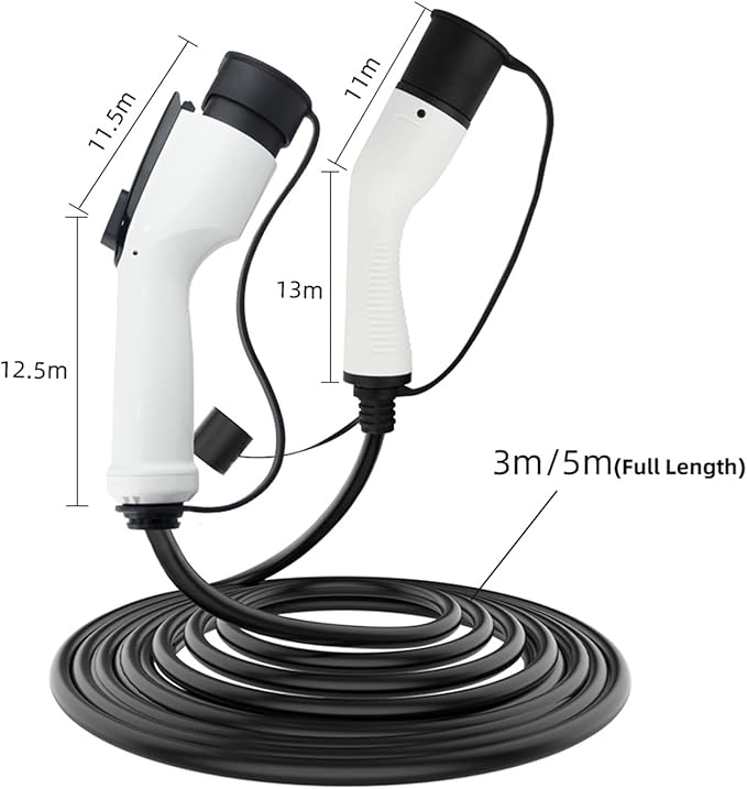 Cavo di ricarica Coolladen Tipo 2, cavo di ricarica 7~22KW 5M per auto elettrica Tipo 2 per auto elettrica EV/PHEV, cavo di ricarica Tipo 2 a GBT