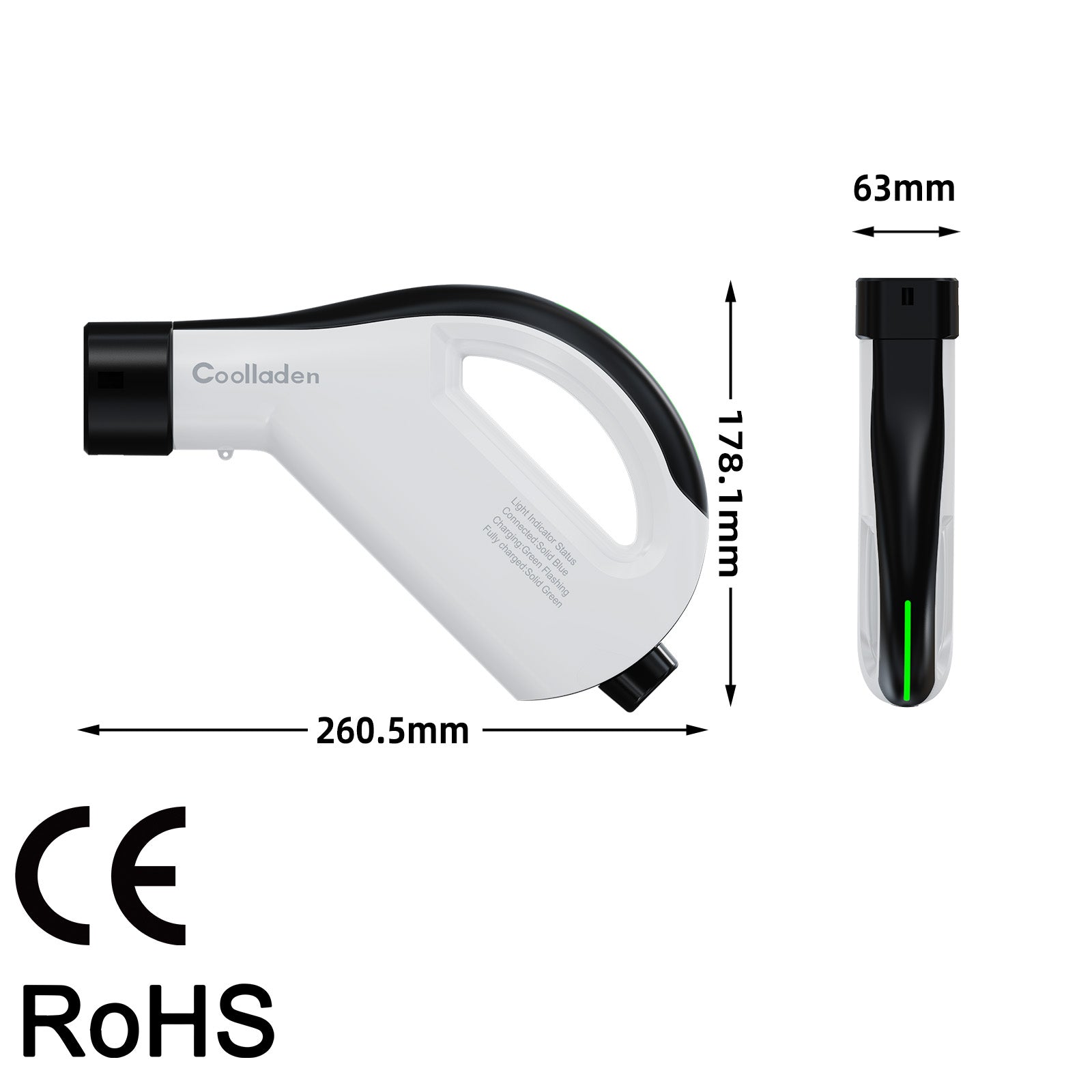 Caricatore EV Portatile Tipo 2, Cavo di Ricarica 3,5kW 16A, Spina CEE, Controllo Smart APP, Corrente Regolabile, Impermeabile, Cavo da 3m/5m/10m – Compatibile con Tutti i Modelli EV Y / 3 / S/X, ID.4, ID.5, i4