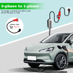 Coolladen Cavo di ricarica tipo 2 CEE spina 11 KW [3/5m | 6-16A] con alimentazione di ricarica regolabile, stazione di ricarica e caricatore EV per ID.3/4/5, E-Up, E-Tron, Zoe e altri EV